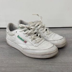 Reebok White with Green C85 Sneakers